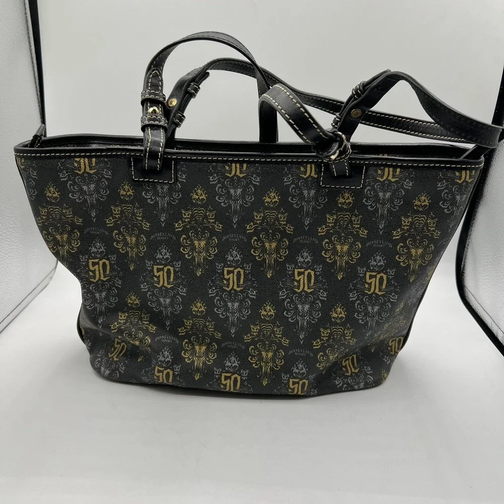 Disney‎ Dooney & Bourke Tote Bag Womens Haunted Mansion 50th Anniversary Gold